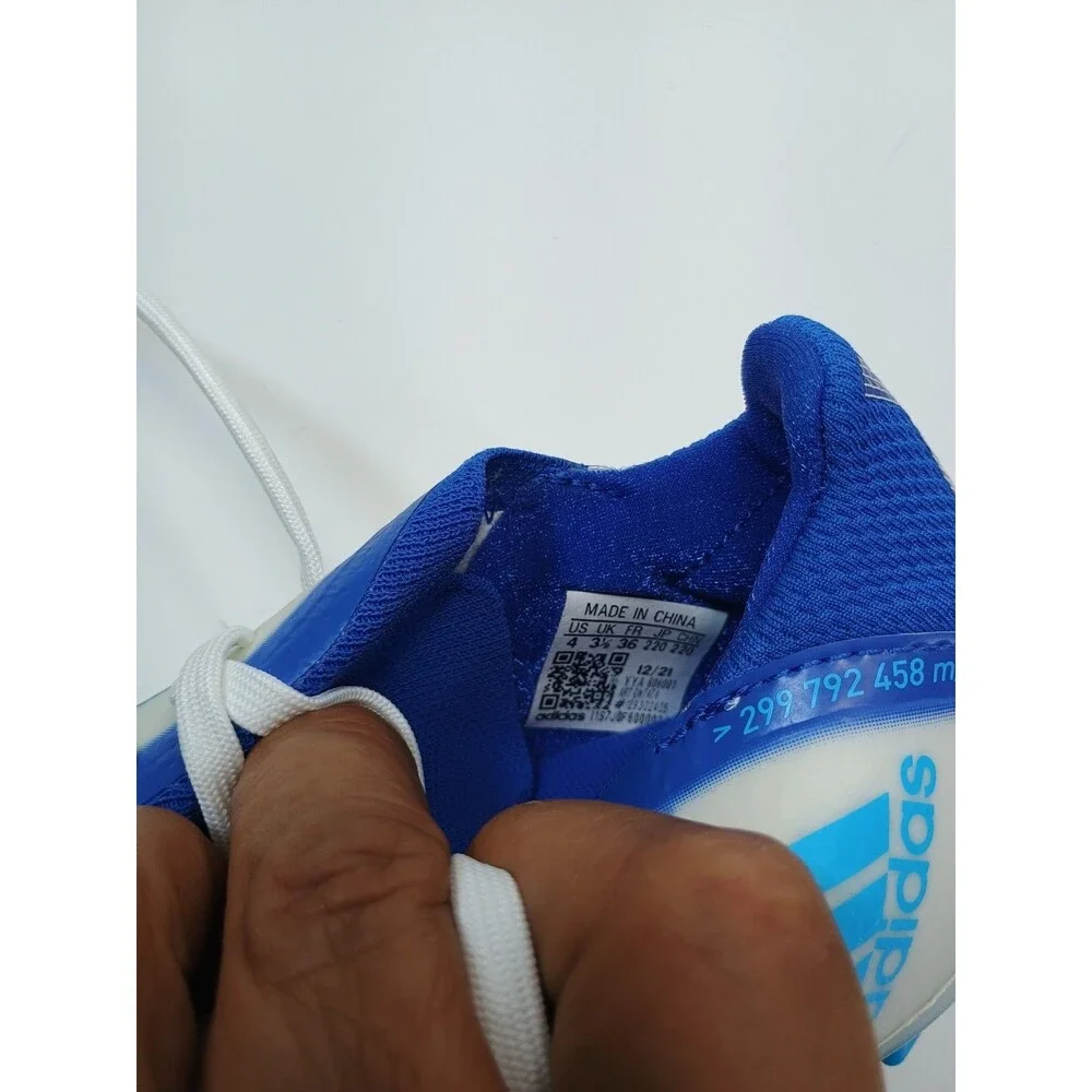 adidas X Speedflow.2 White Blue Soccer Cleats Plastic Lace Up Low Top